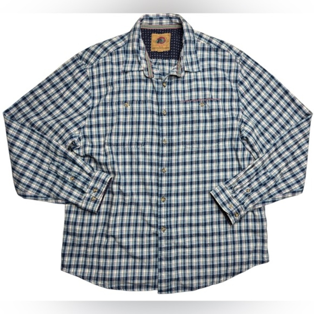 Boston Traders Flannel Long Sleeve Button Down Mens XXL Blue Plaid